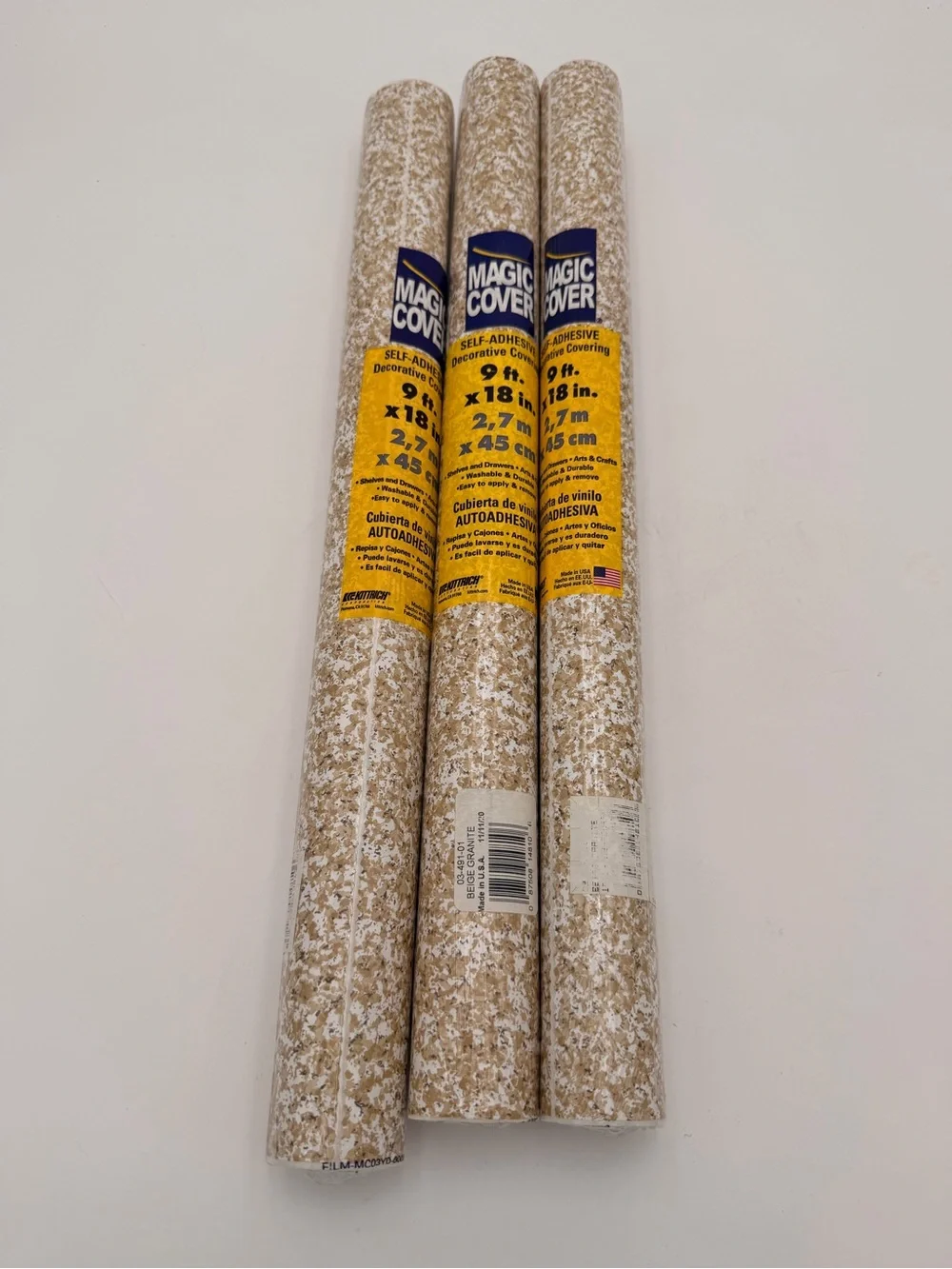 Magic Cover Self-Adhesive Decorative Covering - Beige / Tan Speckle 9’x18”